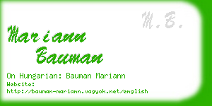mariann bauman business card